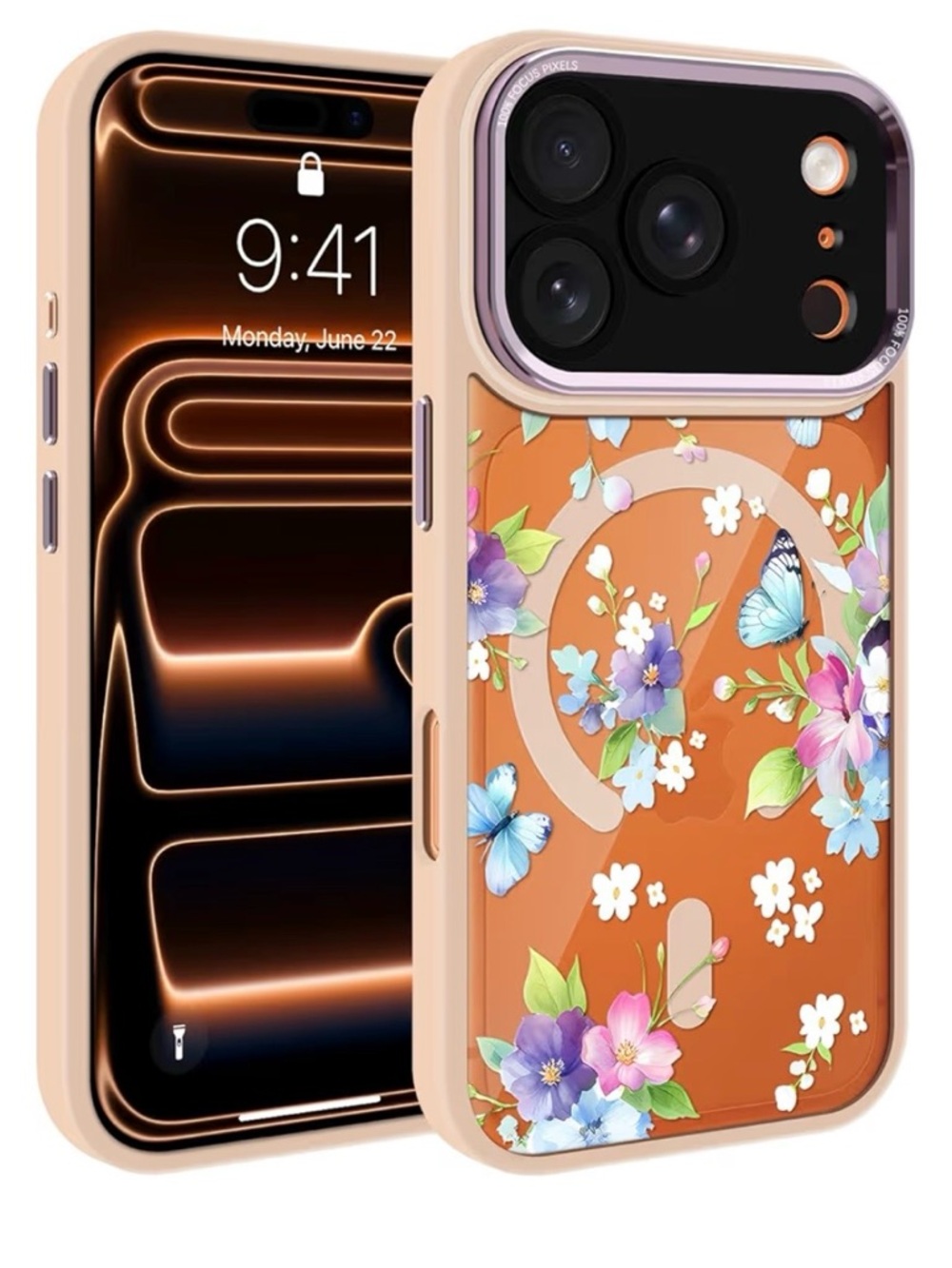 Clear Cute Flowers Floral for iPhone 17 Pro 6.3" Case